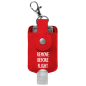 Preview: DDesinfektionsmittelhalter 50 ml mit Karabiner REMOVE BEFORE FLIGHT