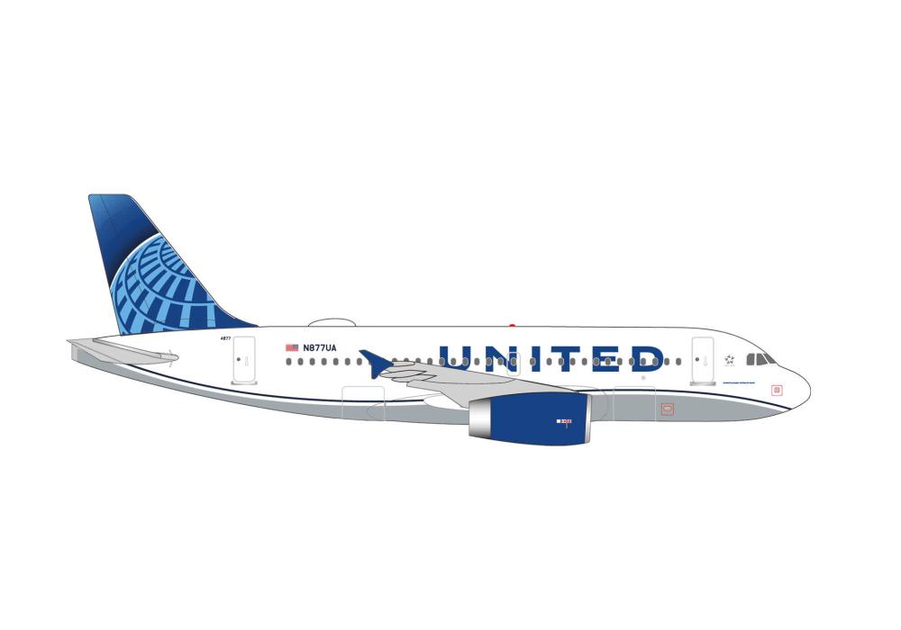 Herpa Wings Flugzeugmodell United Airlines Airbus A319 (1:500)
