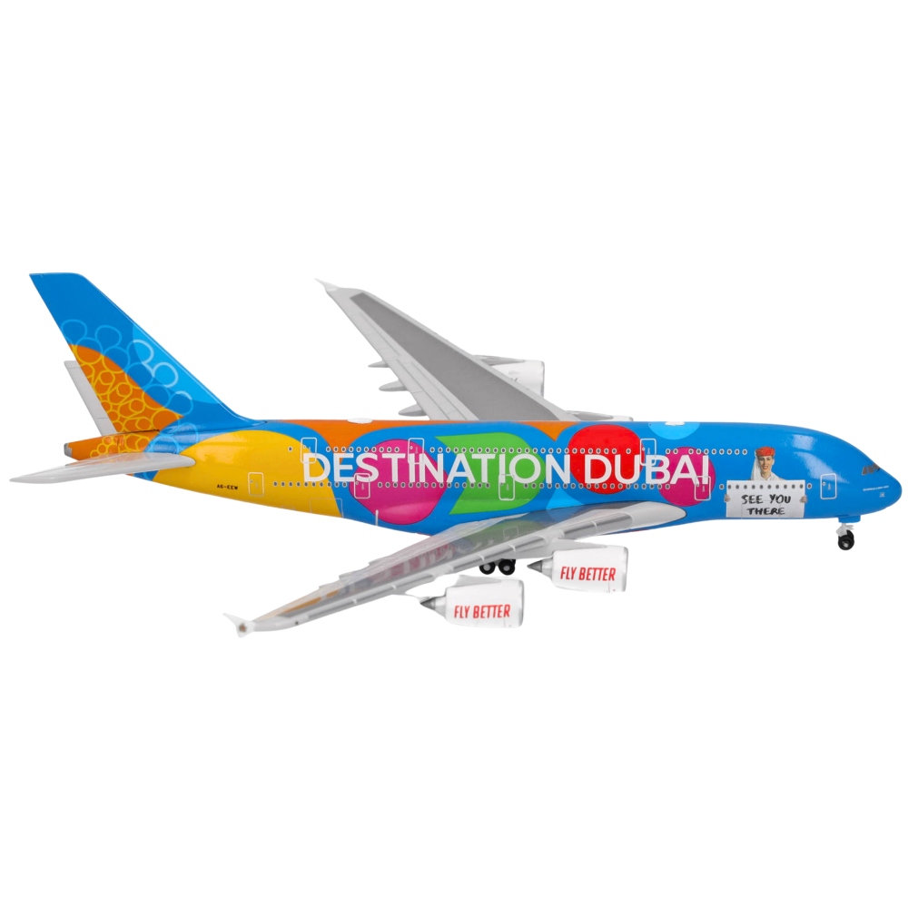 Emirates Airbus A380 Destination Dubai 1:500 Herpa Wings Flugzeugmodell