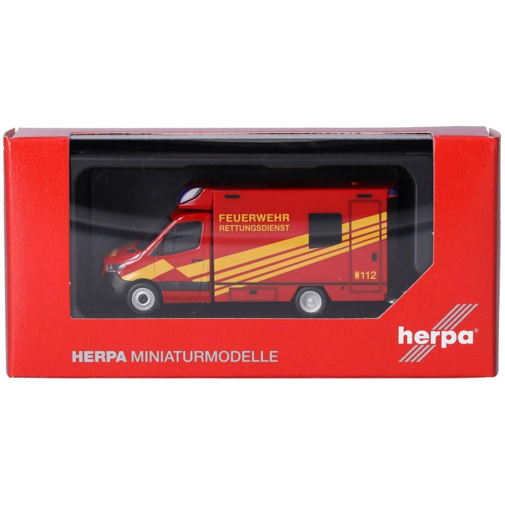 Herpa Mercedes-Benz Sprinter 2018 Fahrtec Rettungswagen Feuerwehr (1:87)