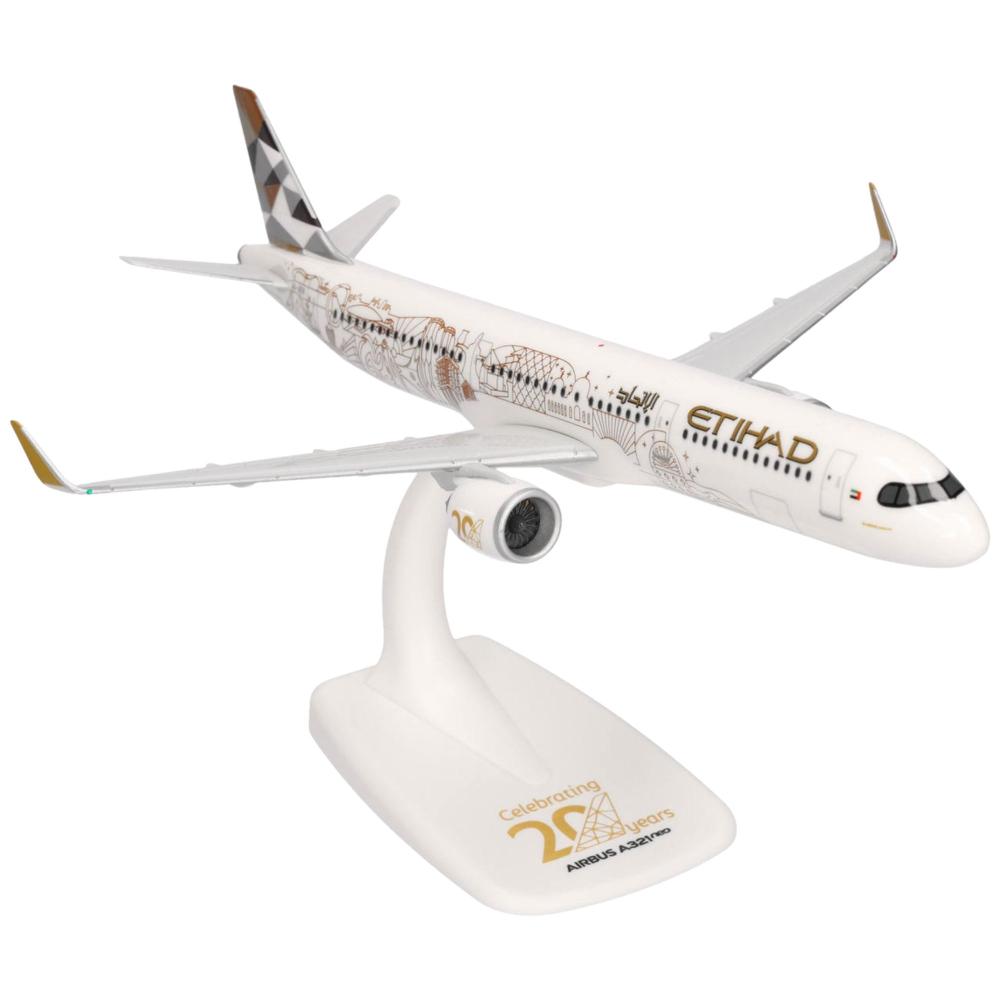 Preview: Herpa Snap-Fit Flugzeugmodell Etihad Airways Airbus A321neo A6-AEN 20th Anniversary (1:200)