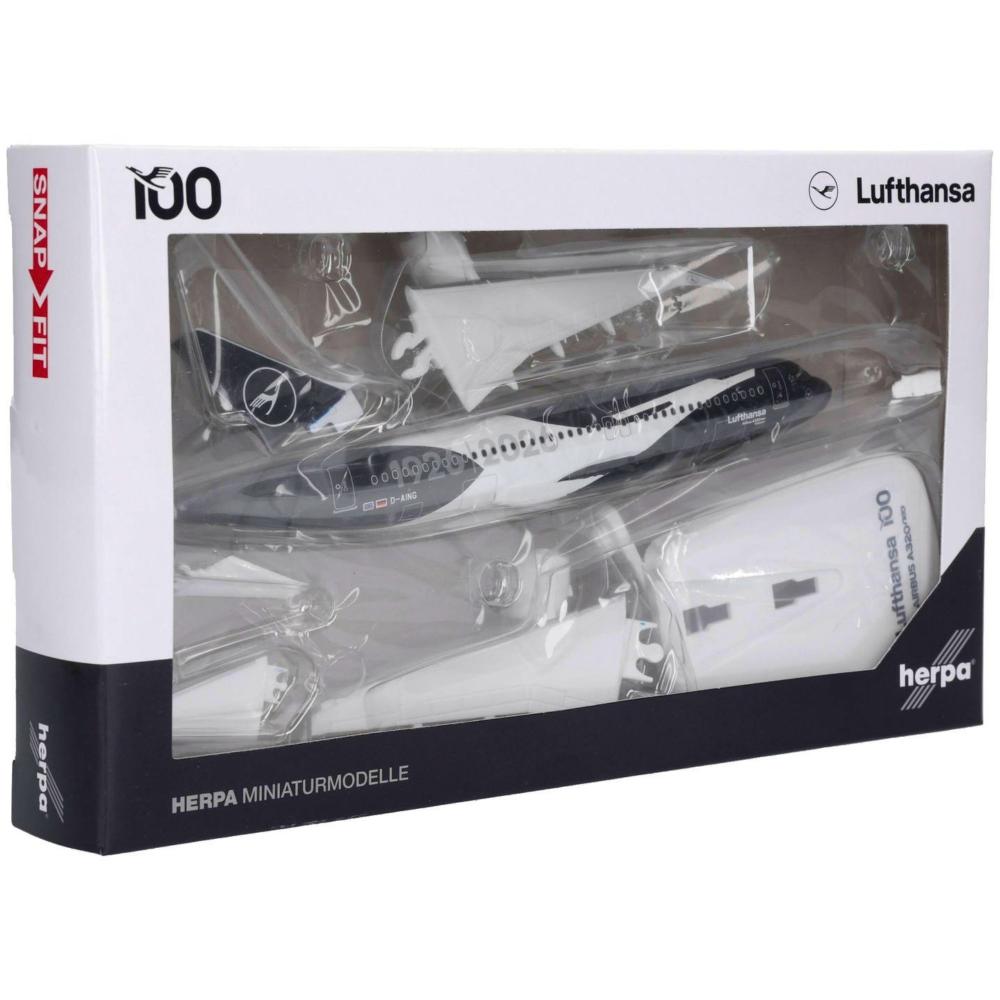 Herpa Snap-Fit Flugzeugmodell Lufthansa Airbus A320neo D-AING Kerpen 100 Jahre (1:200)