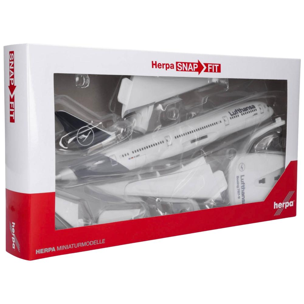 Herpa Snap-Fit Flugzeugmodell Lufthansa Boeing 787-9 Dreamliner D-ABPF (1:200)