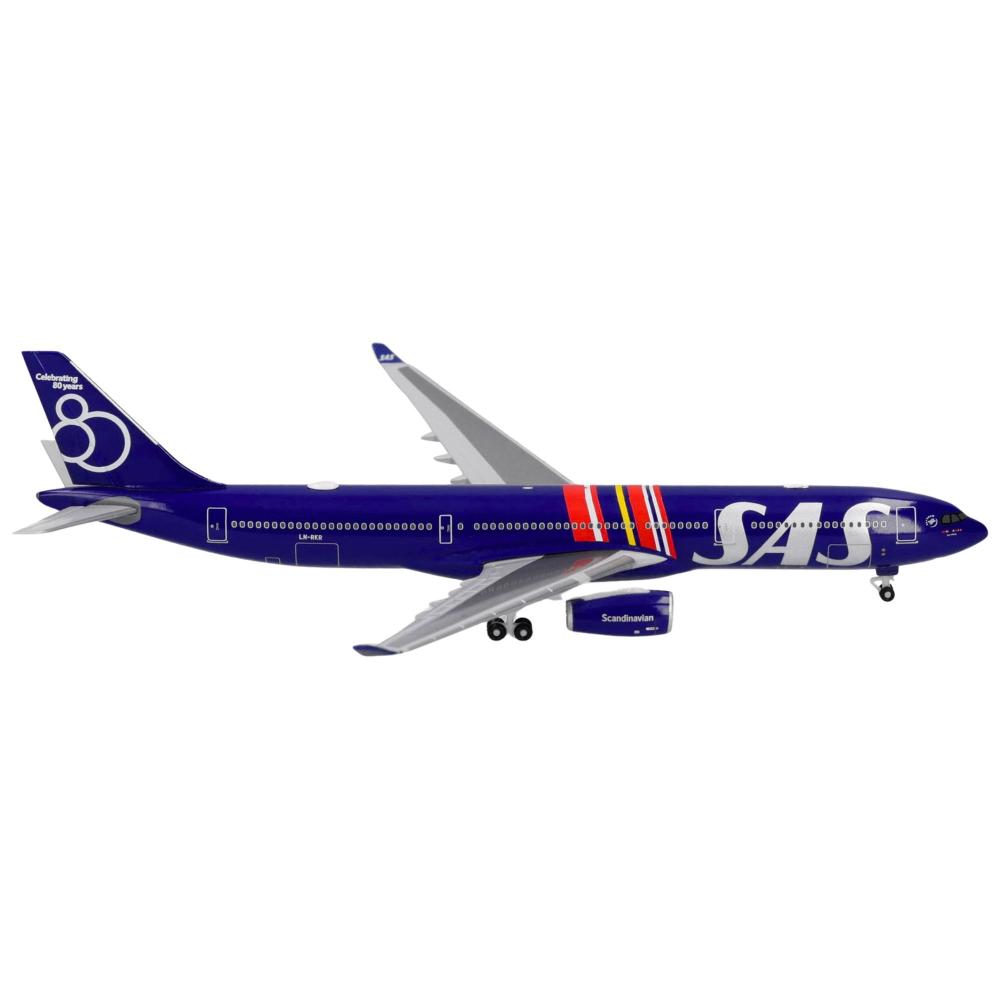 Herpa Wings Flugzeugmodell SAS Scandinavian Airlines Airbus A330-300 LN-RKR 80 Years (1:500)