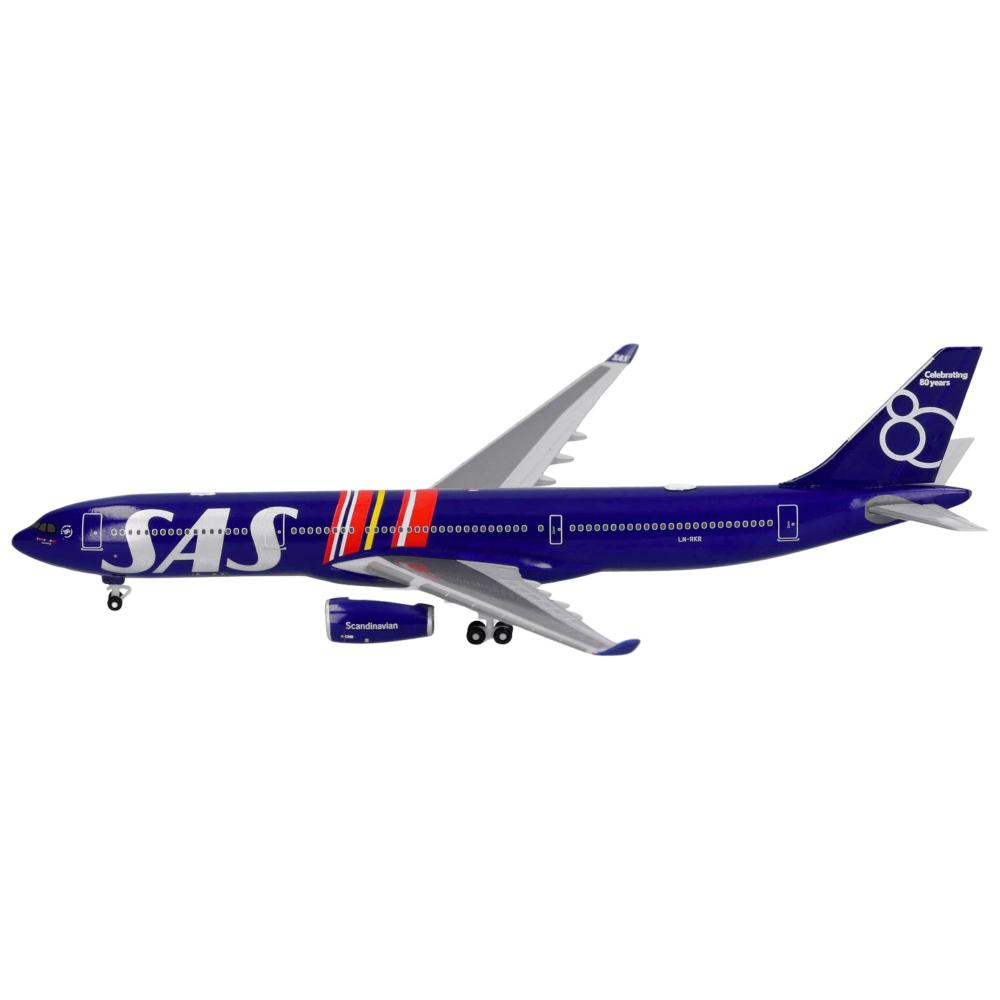 Preview: Herpa Wings Flugzeugmodell SAS Scandinavian Airlines Airbus A330-300 LN-RKR 80 Years (1:500)