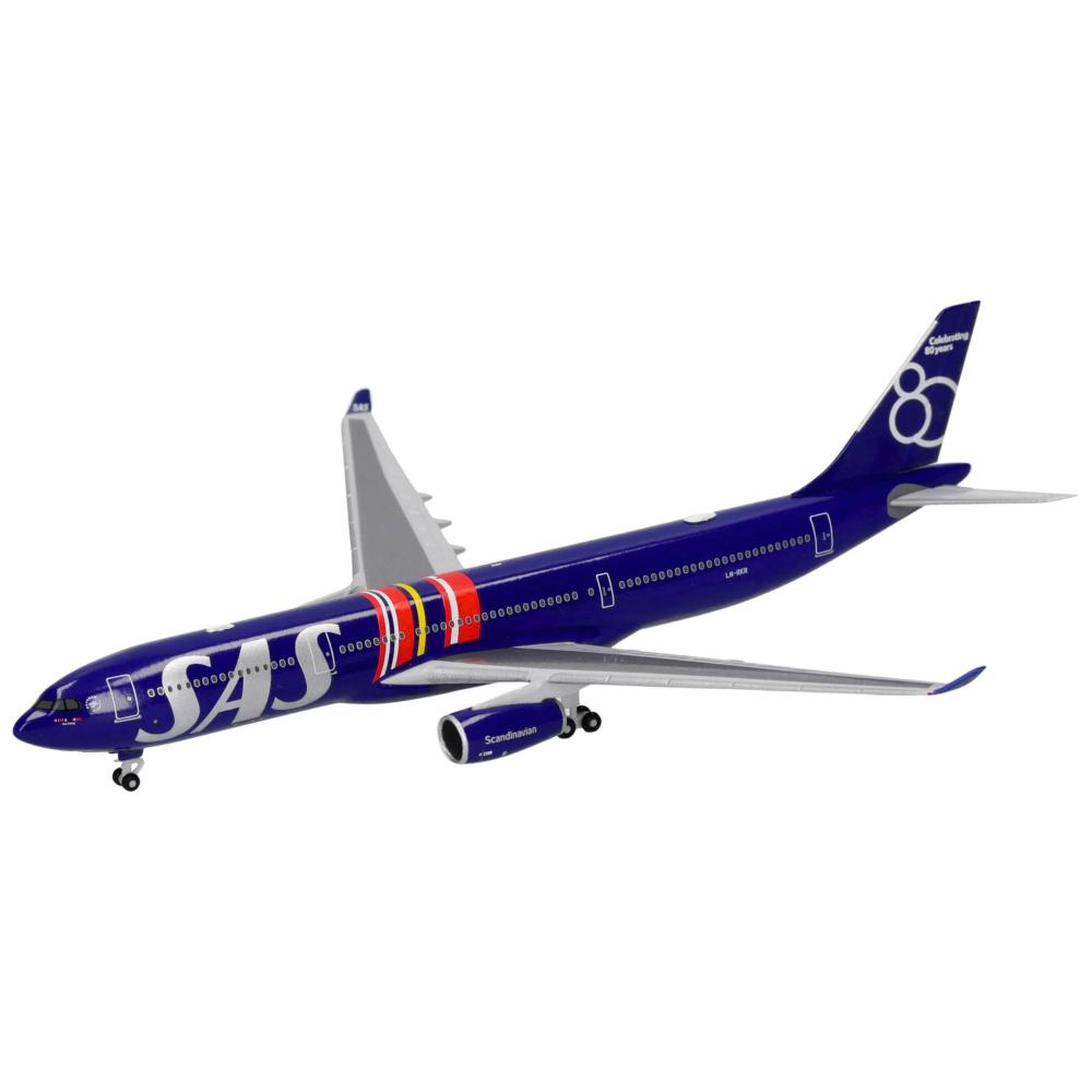 Preview: Herpa Wings Flugzeugmodell SAS Scandinavian Airlines Airbus A330-300 LN-RKR 80 Years (1:500)