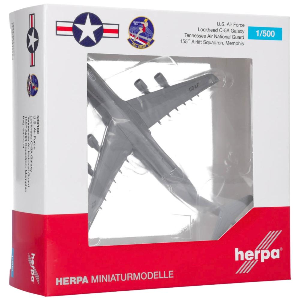 Herpa Wings Flugzeugmodell U.S. Air Force Lockheed C-5A Galaxy 69-0014 Tennessee Air National Guard (1:500)