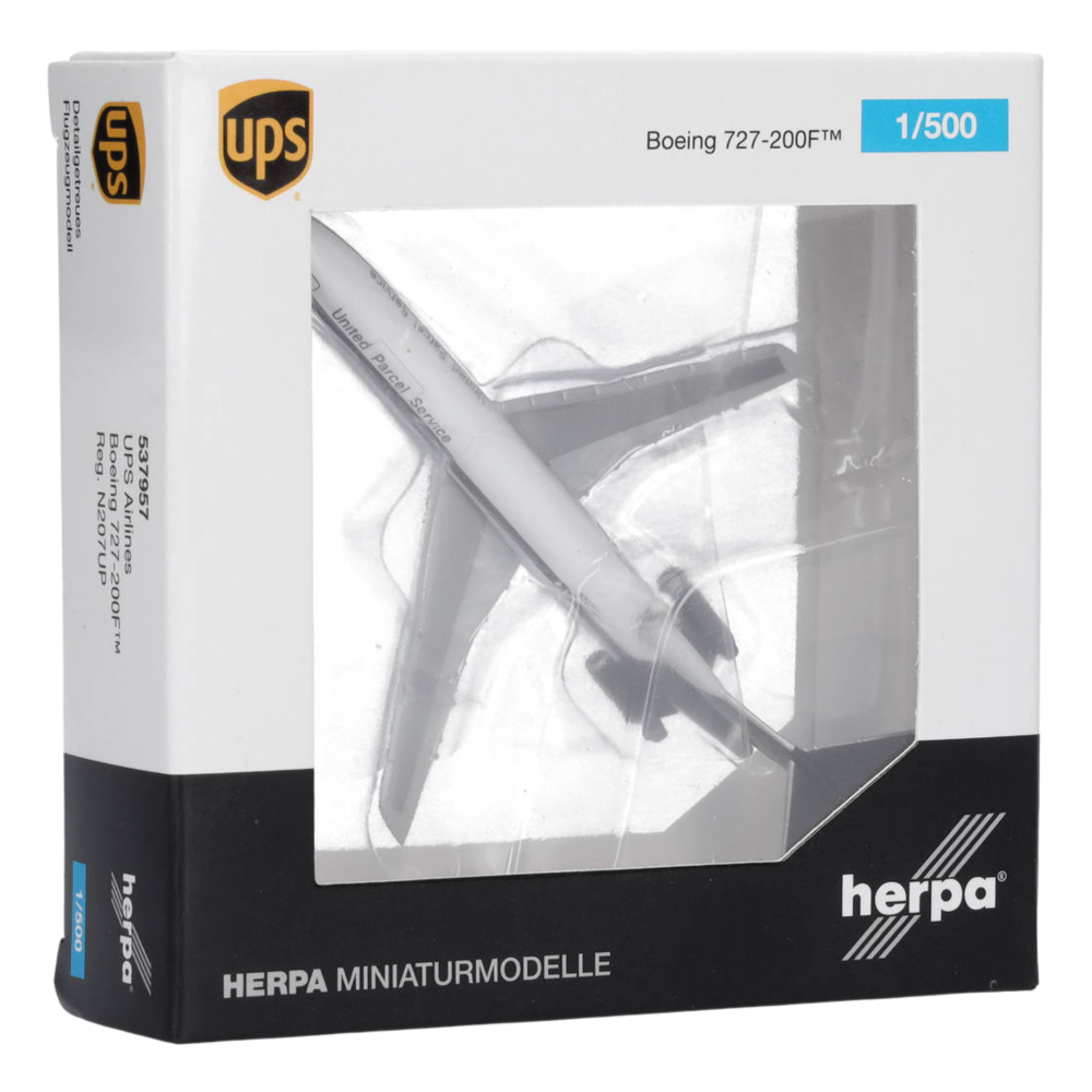 Herpa Wings Flugzeugmodell UPS Worldwide Services Boeing 727-200F (1:500)