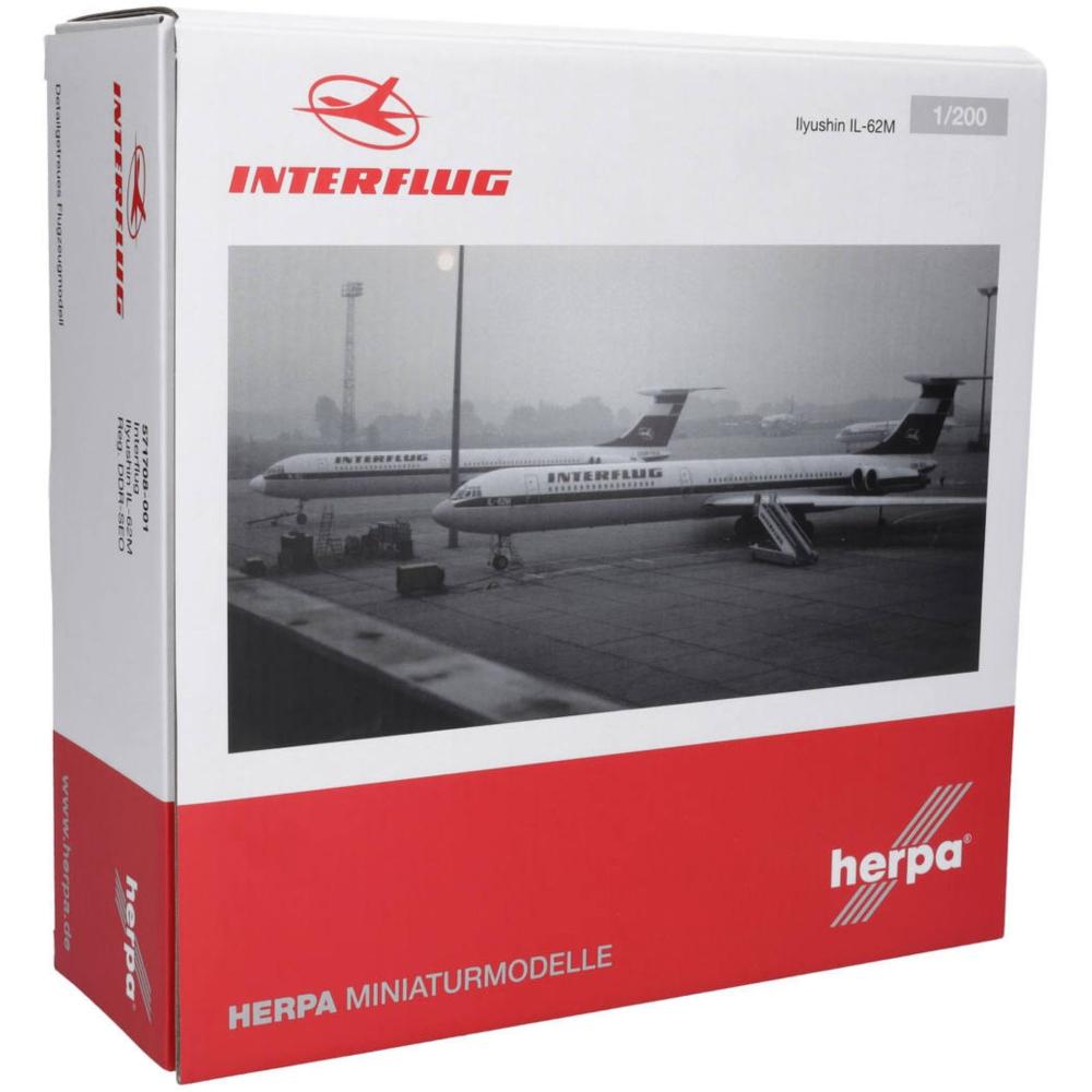 Interflug Ilyushin IL-62M 1:200 Herpa Wings Flugzeugmodell