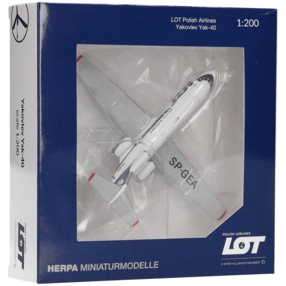 Lot Polish Airlines Yakovlev Yak-40 1:500 Herpa Wings Flugzeugmodell