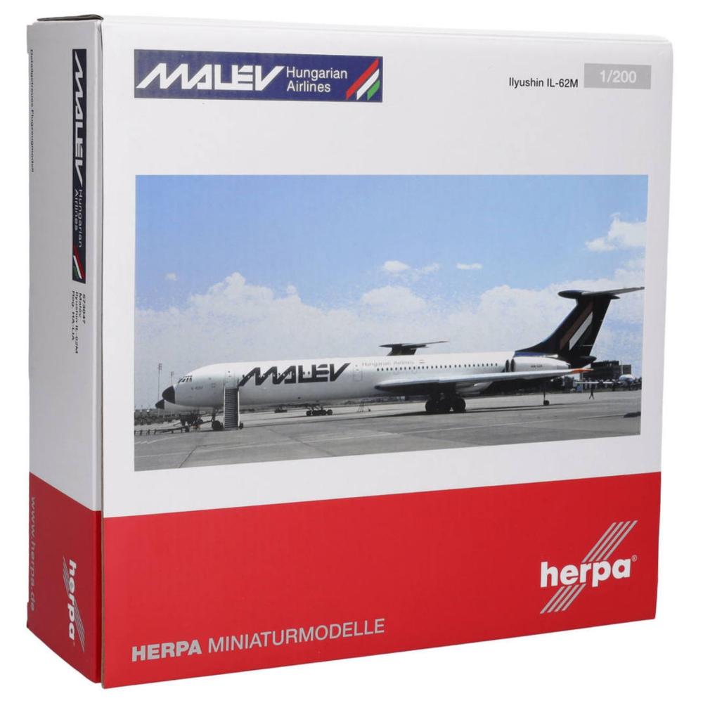 Malév Hungarian Airlines Ilyushin IL-62M 1:200 Herpa Wings Flugzeugmodell
