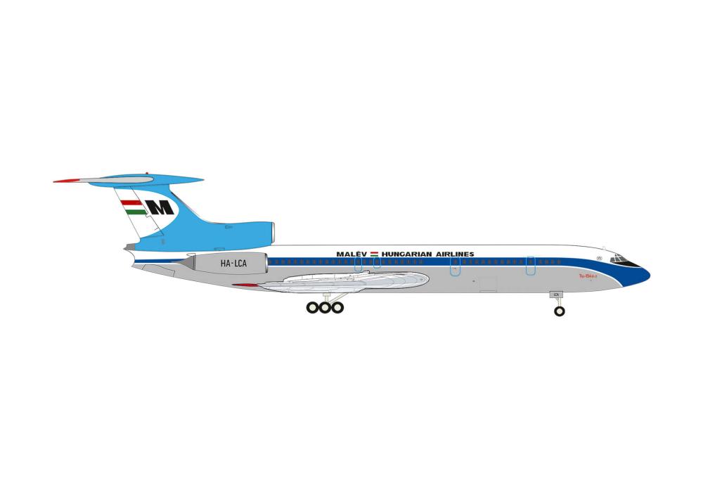 Malév Hungarian Airlines Tupolev TU-154B2 1:200 Herpa Wings Flugzeugmodell