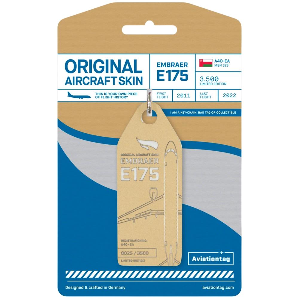 Oman Air Embraer E175 A4O-EA gold Aviationtag