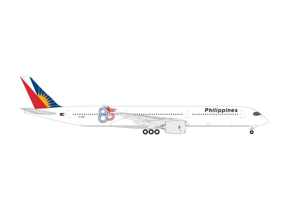 Philippine Airlines Airbus A350-1000 85 Years 1:500 Herpa Wings Flugzeugmodell