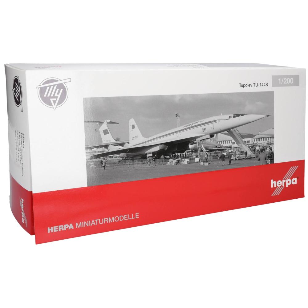 Tupolev Design Bureau Tupolev TU-144S Le Bourget 1975 1:200 Herpa Wings Flugzeugmodell