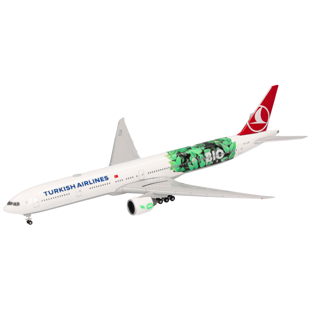 Preview: Turkish Airlines Boeing 777-300ER Bio Fuel 1:500 Herpa Wings Flugzeugmodell