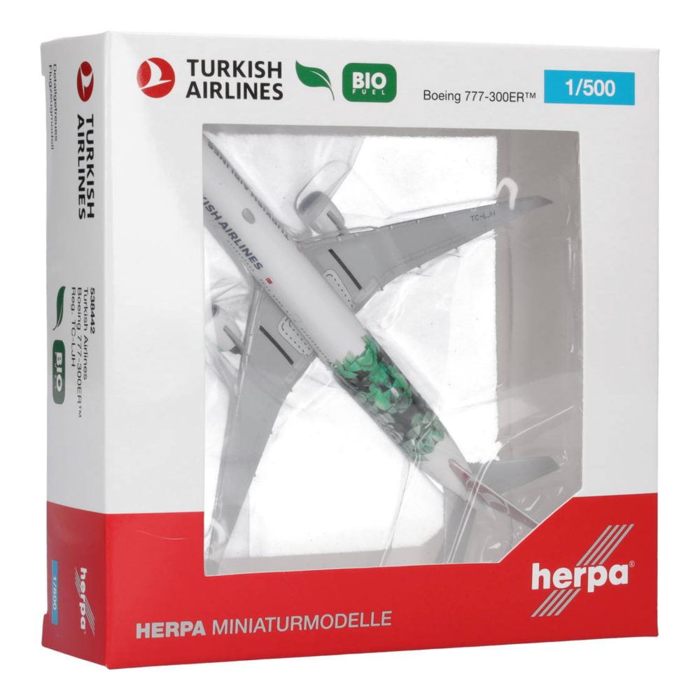 Turkish Airlines Boeing 777-300ER Bio Fuel 1:500 Herpa Wings Flugzeugmodell