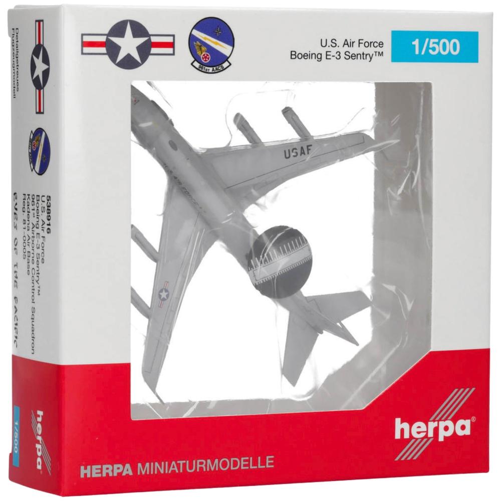 U.S. Air Force Boeing E-3 Sentry 961st Airborne Air Control Squadron Kadena Air Base 1:500 Herpa Wings Flugzeugmodell