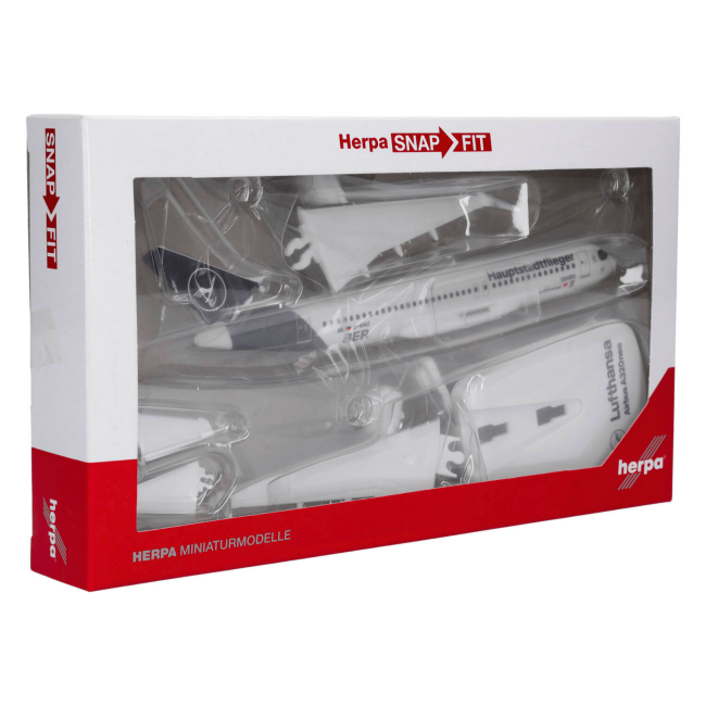 Herpa Snap-Fit Flugzeugmodell Lufthansa Airbus A320neo "Hauptstadtflieger" (1:200)