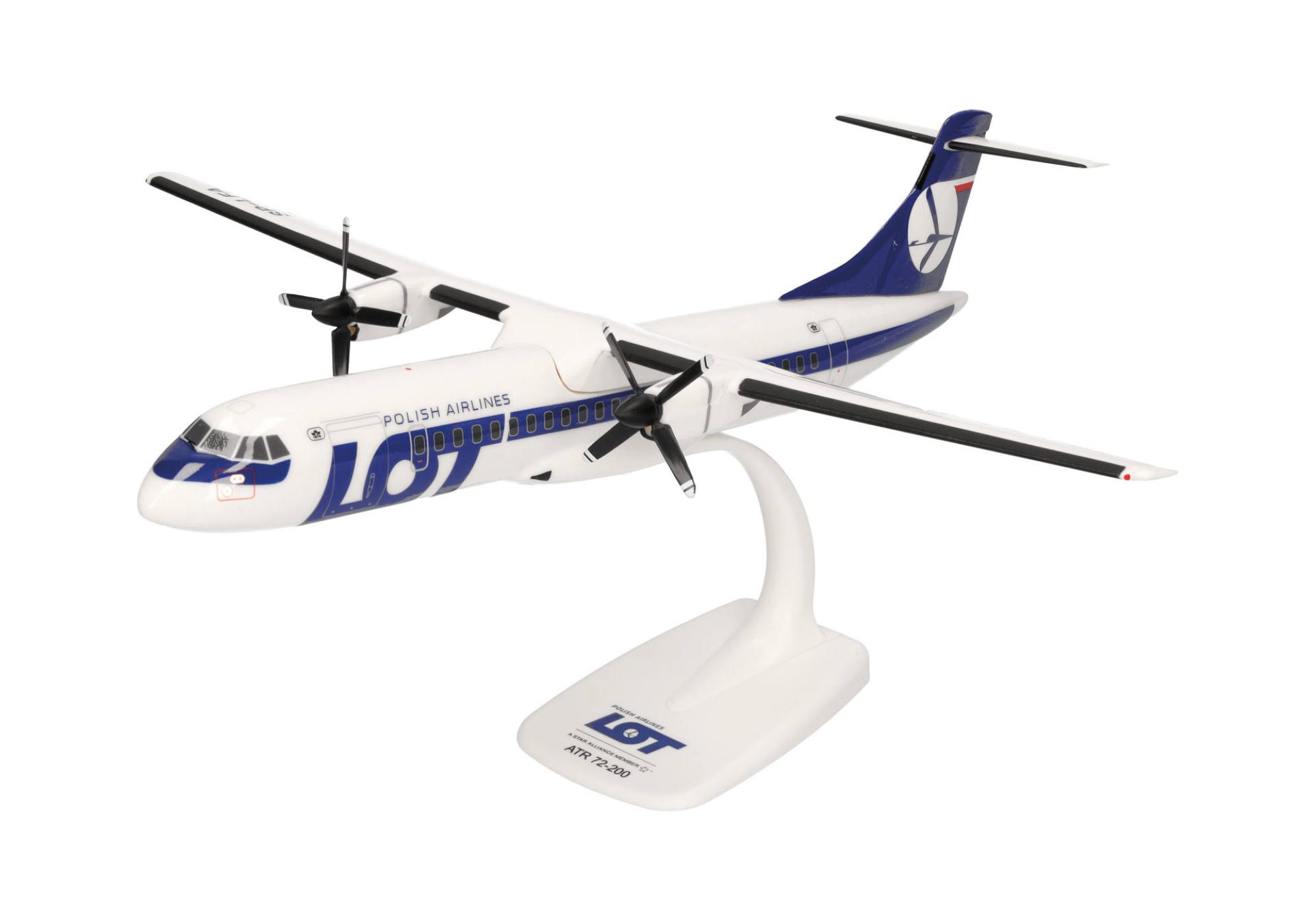 Herpa Snap-Fit Flugzeugmodell Lot Polish Airlines ATR 72-200 (1:100)