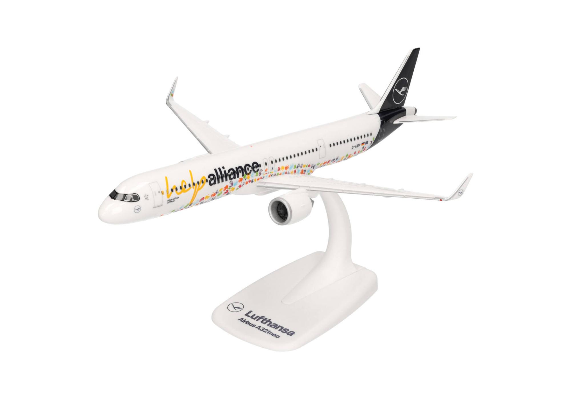 Herpa Snap-Fit Flugzeugmodell Lufthansa Airbus A320neo "Help Alliance" (1:200)