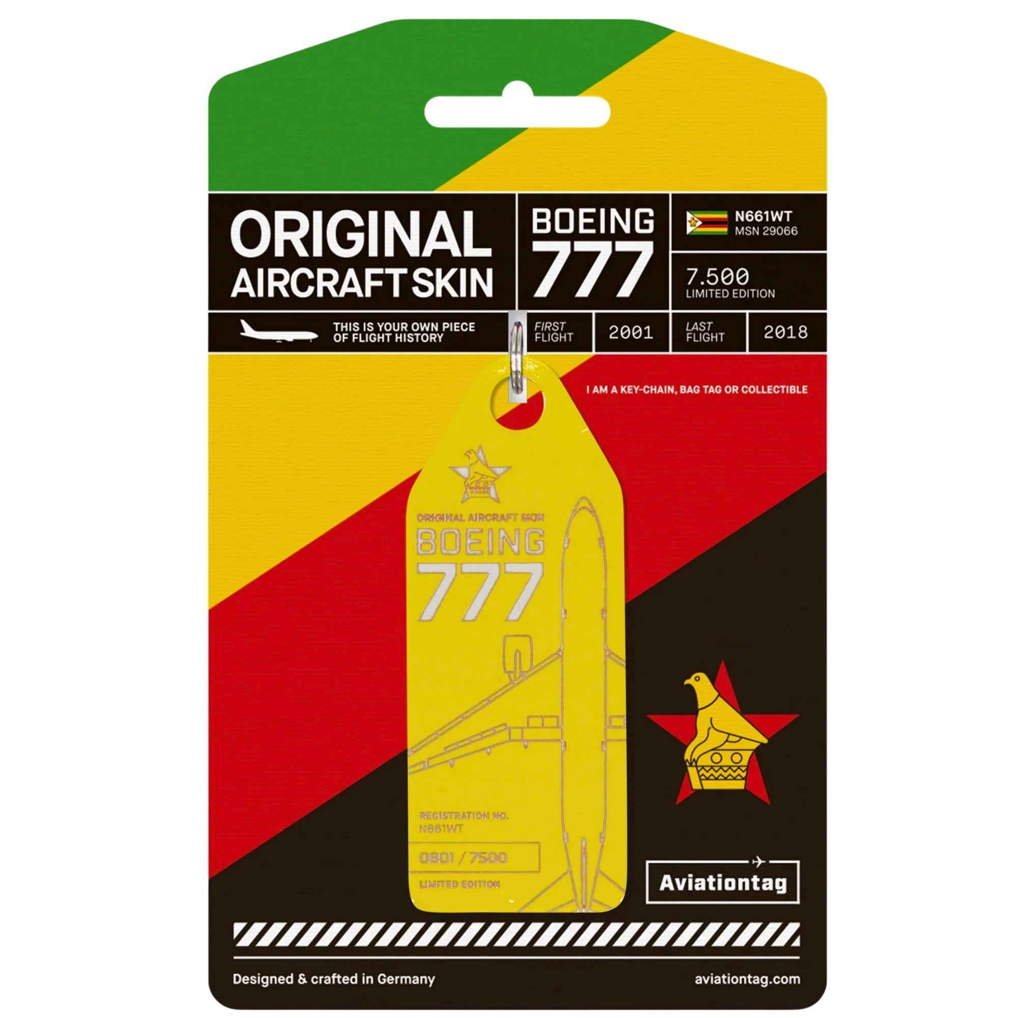 Air Zimbabwe Boeing 777 Gelb Aviationtag