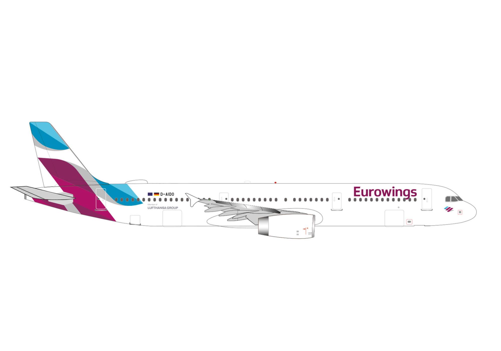 Eurowings Airbus A321 1:500 Herpa Wings Flugzeugmodell
