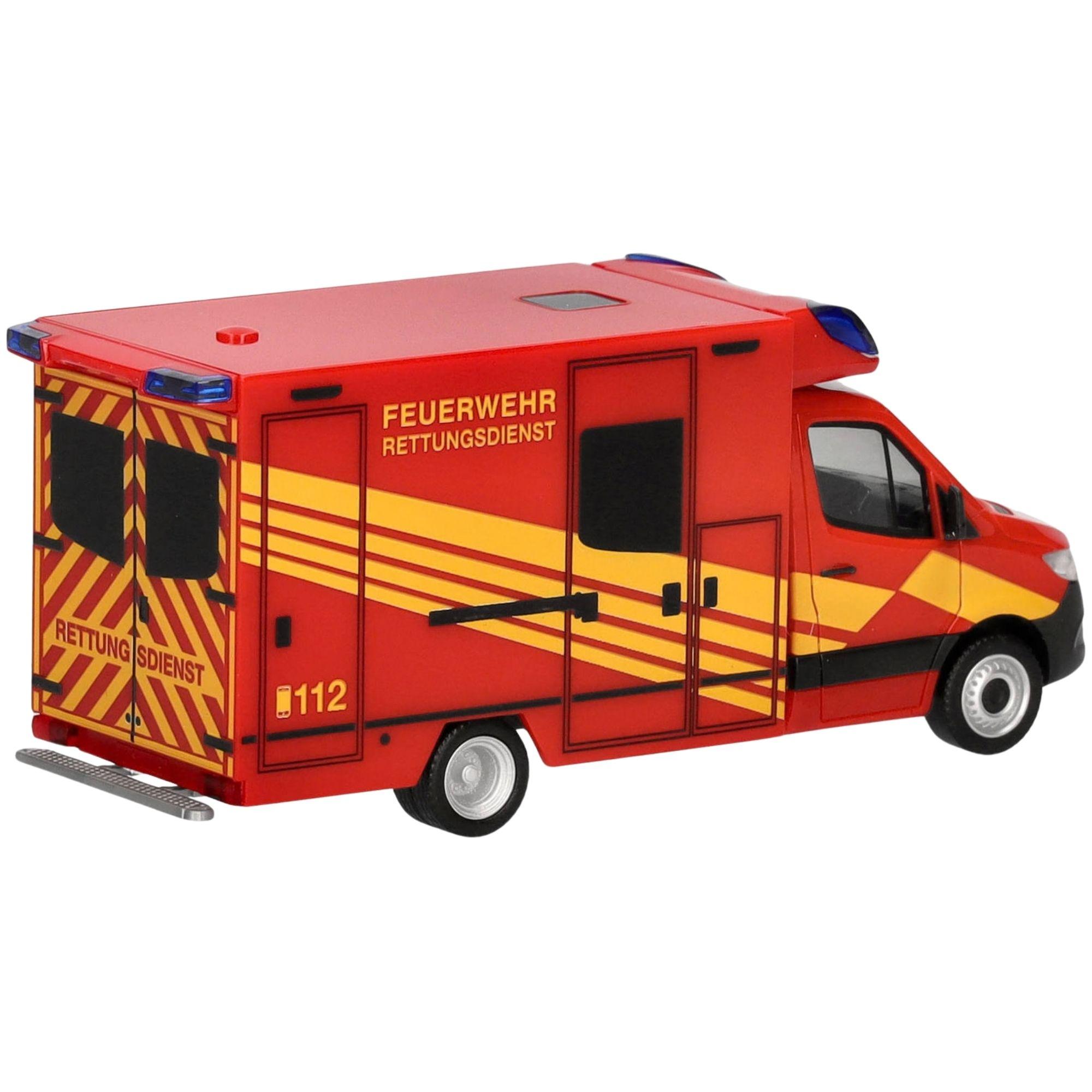 Herpa Mercedes-Benz Sprinter 2018 Fahrtec Rettungswagen Feuerwehr (1:87)