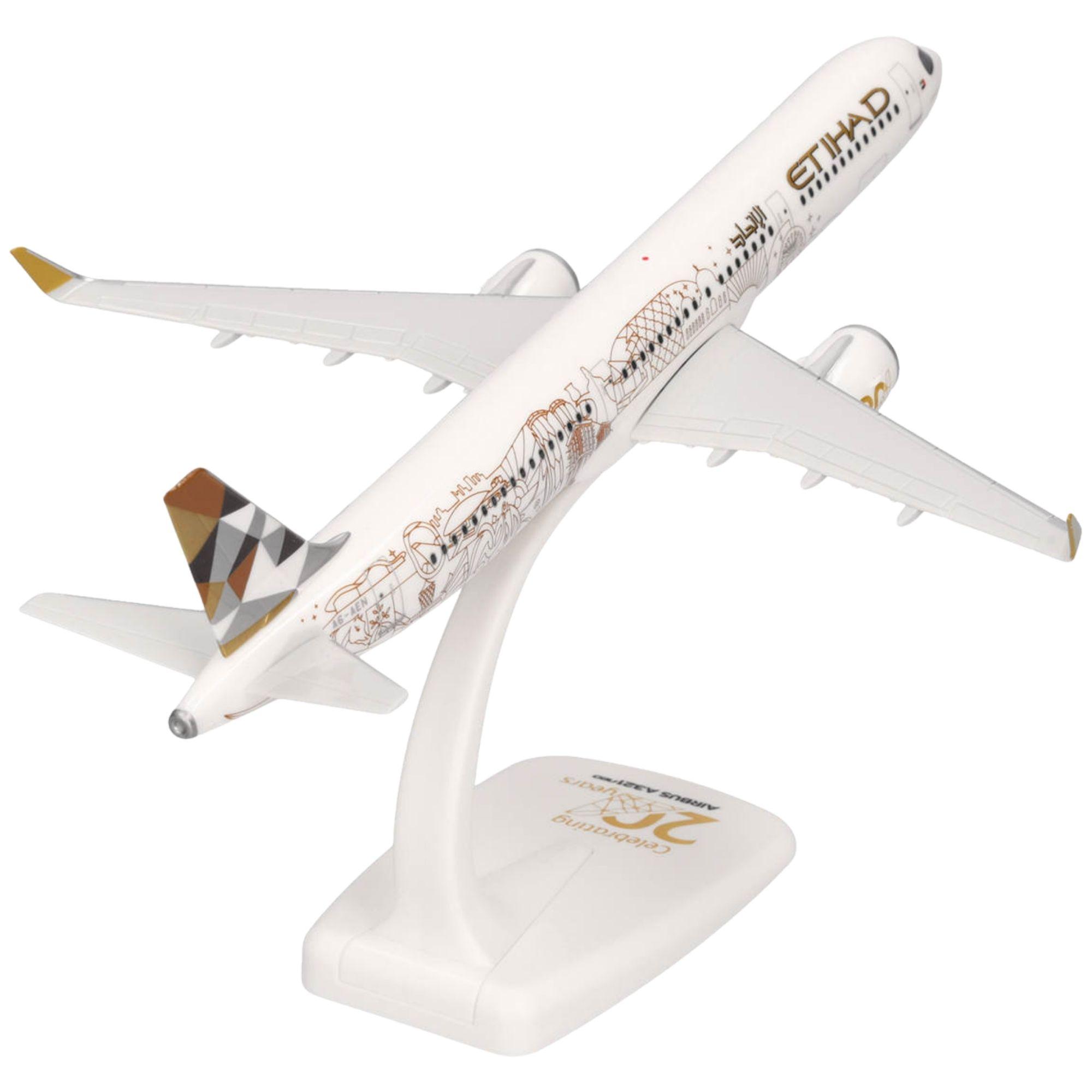 Herpa Snap-Fit Flugzeugmodell Etihad Airways Airbus A321neo A6-AEN 20th Anniversary (1:200)