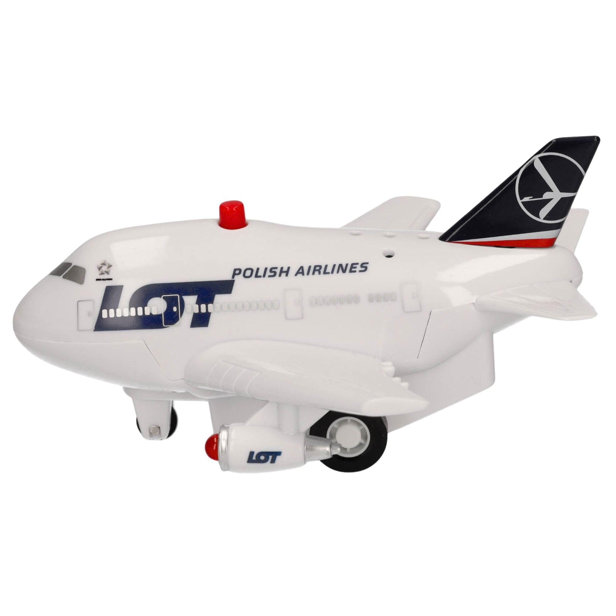 Herpa Toys Spielzeugflugzeug Lot Polish Airlines mit Rückziehmotor, Sound & Licht