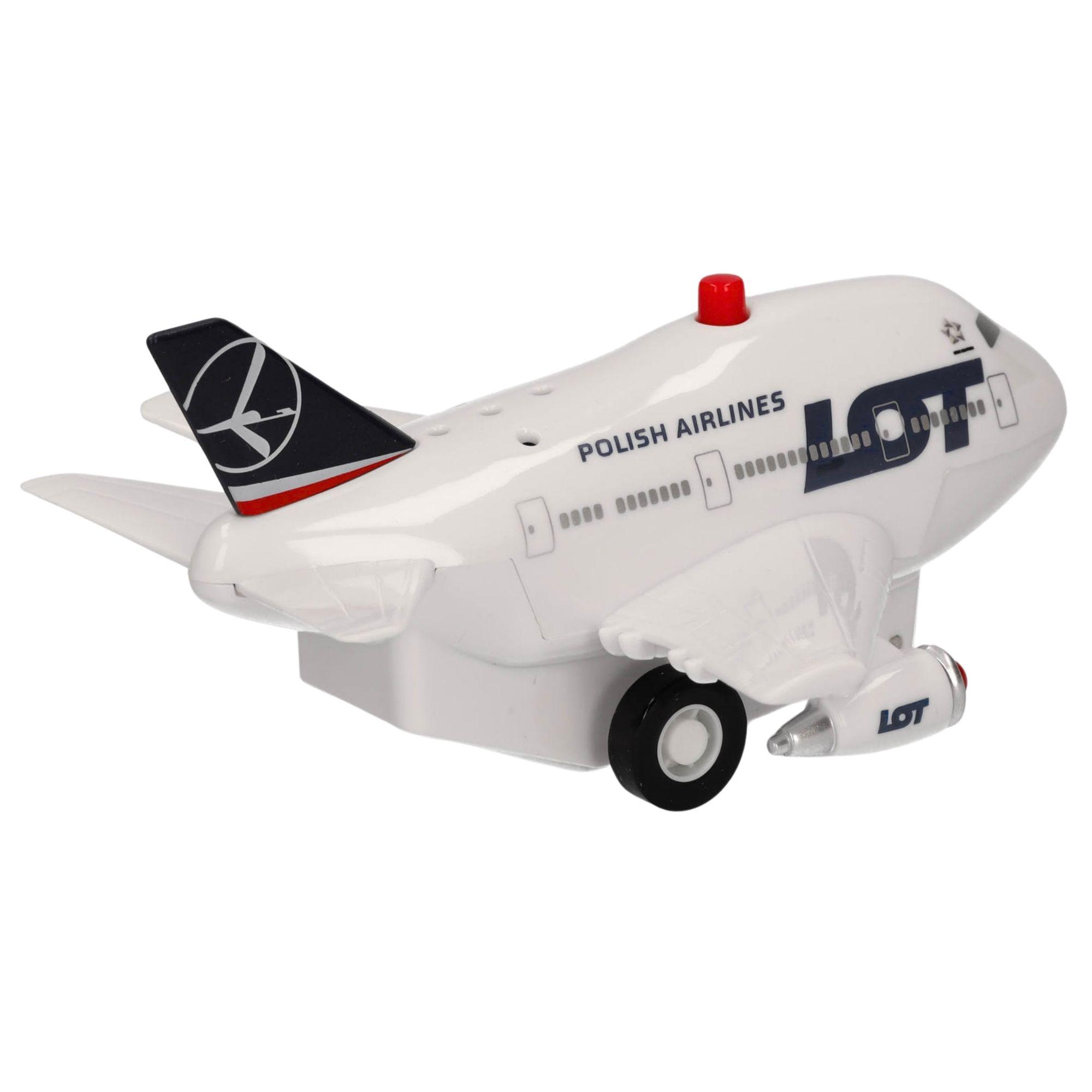 Herpa Toys Spielzeugflugzeug Lot Polish Airlines mit Rückziehmotor, Sound & Licht