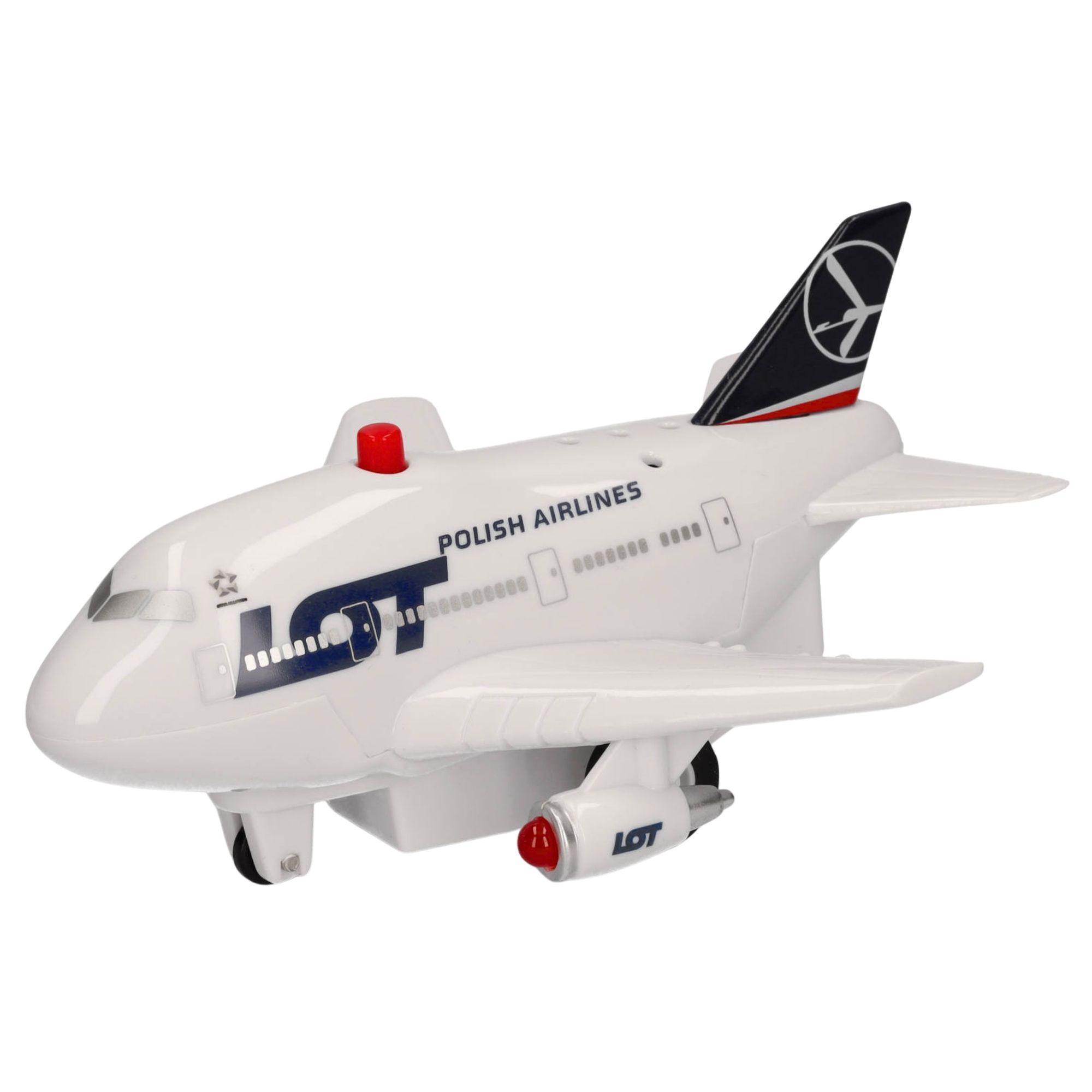 Herpa Toys Spielzeugflugzeug Lot Polish Airlines mit Rückziehmotor, Sound & Licht