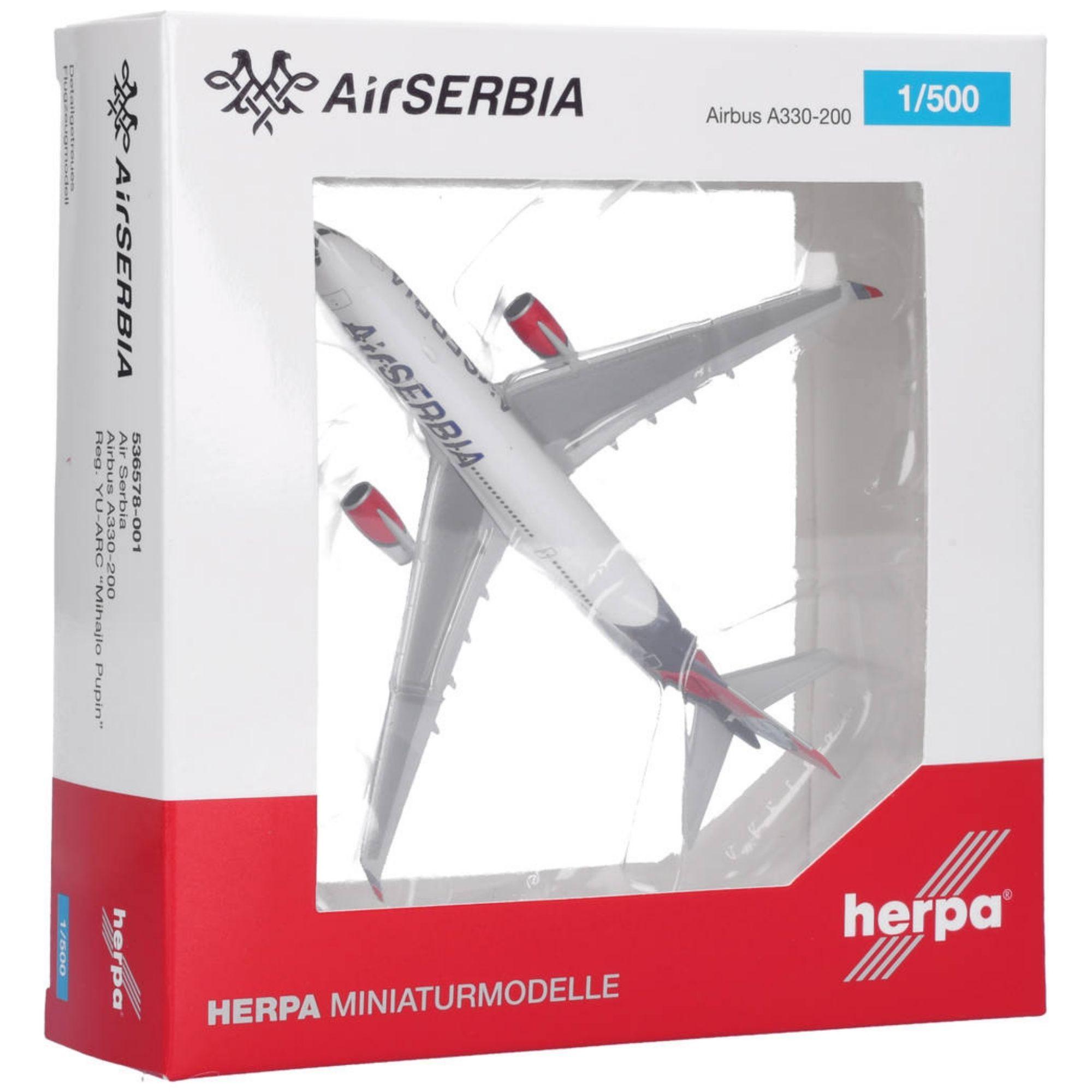 Herpa Wings Flugzeugmodell Air Serbia Airbus A330-200 YU-ARC (1:500)