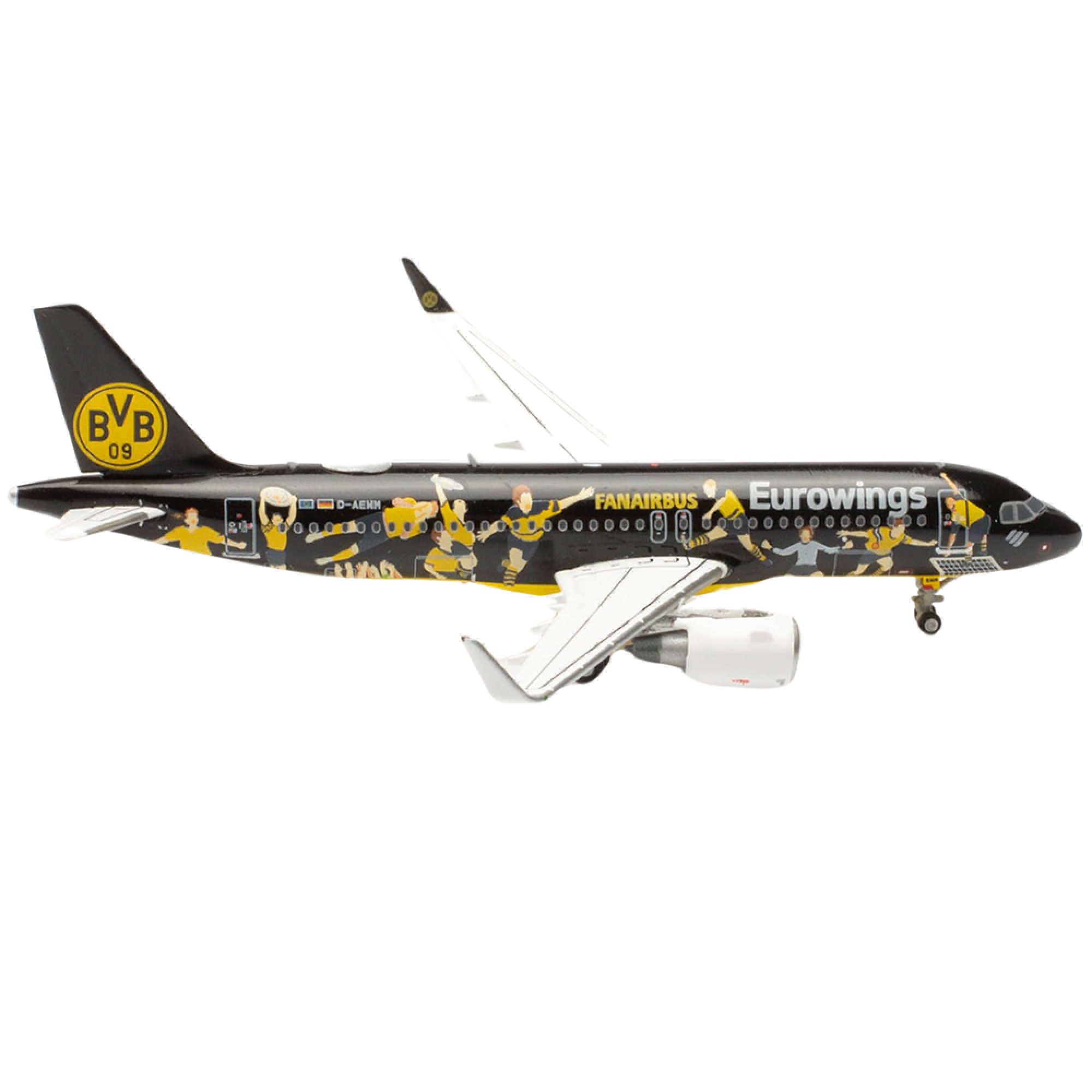 Herpa Wings Flugzeugmodell Eurowings Airbus A320 "BVB Mannschaftsairbus" (1:500)