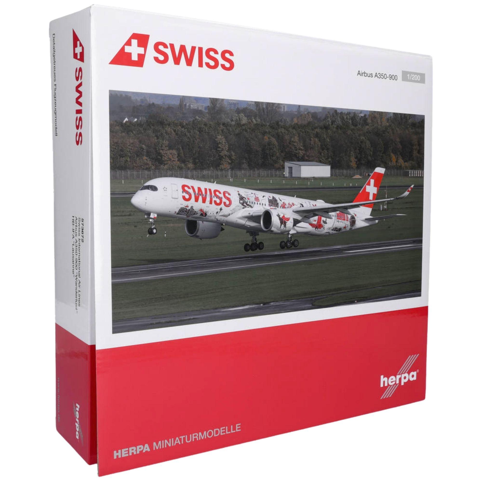 Herpa Wings Flugzeugmodell Swiss International Air Lines Airbus A350-900 HB-IFA Wanderlust (1:200)