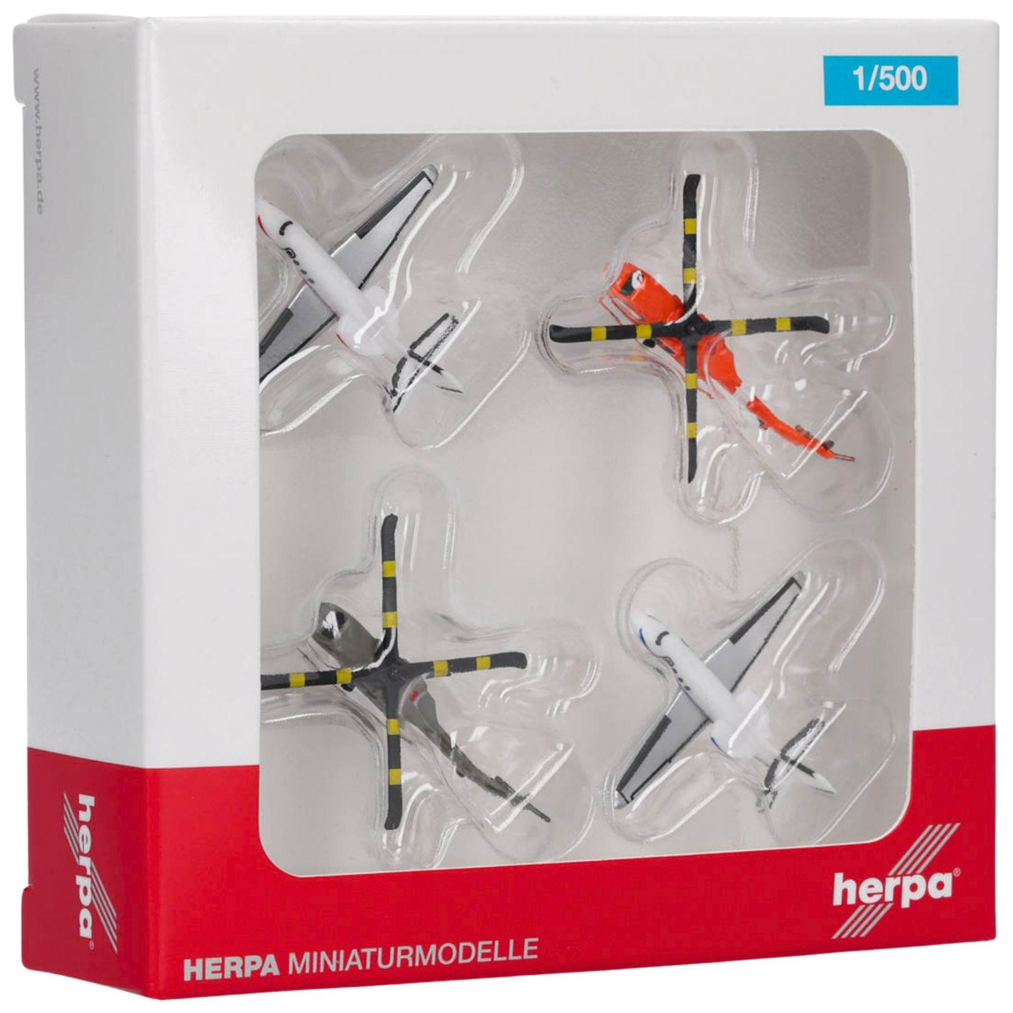 Herpa Zubehör Helikopter und Businessjet Set (2+2) (1:500)