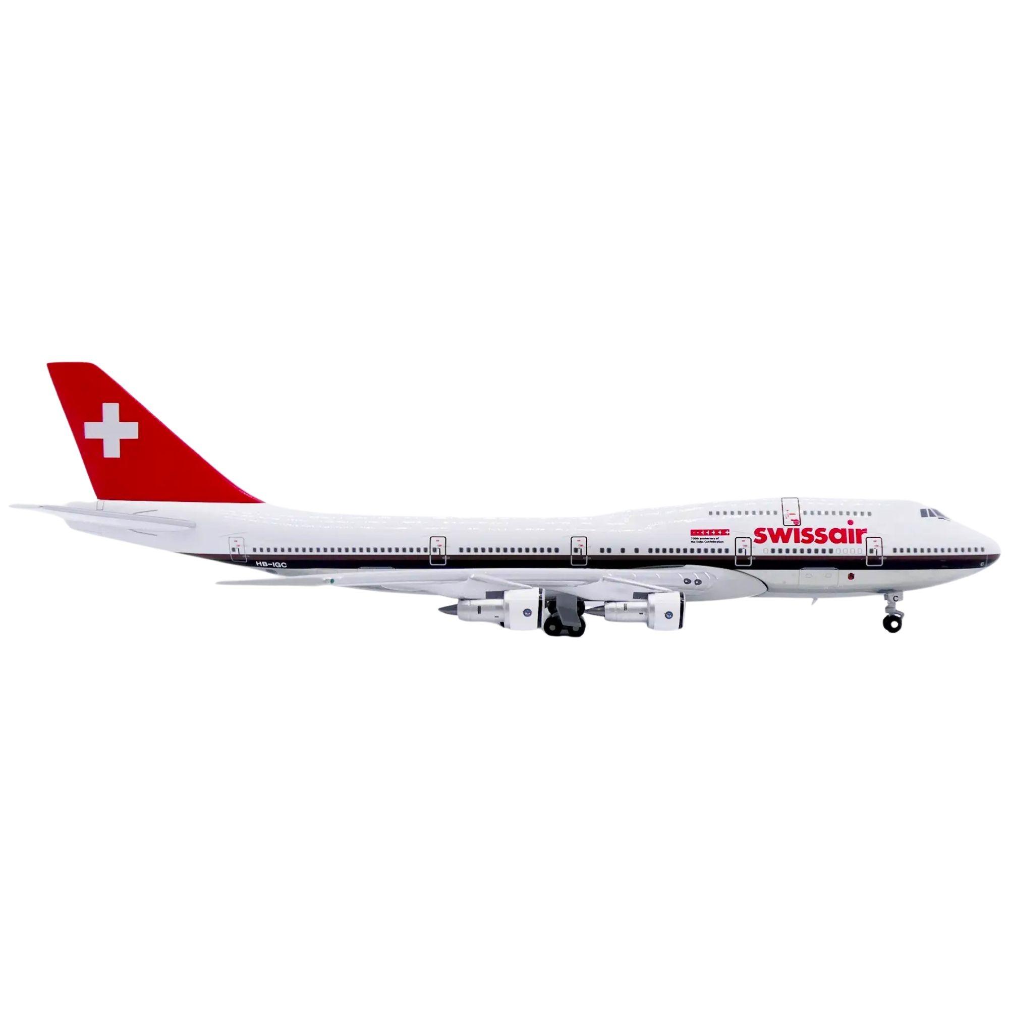 JC Wings Flugzeugmodell Swissair Boeing 747-300 "700th Anniversary of the Swiss Confederation" (1:400)