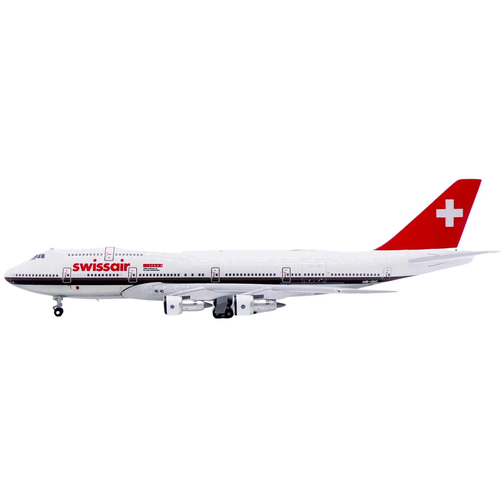 JC Wings Flugzeugmodell Swissair Boeing 747-300 "700th Anniversary of the Swiss Confederation" (1:400)