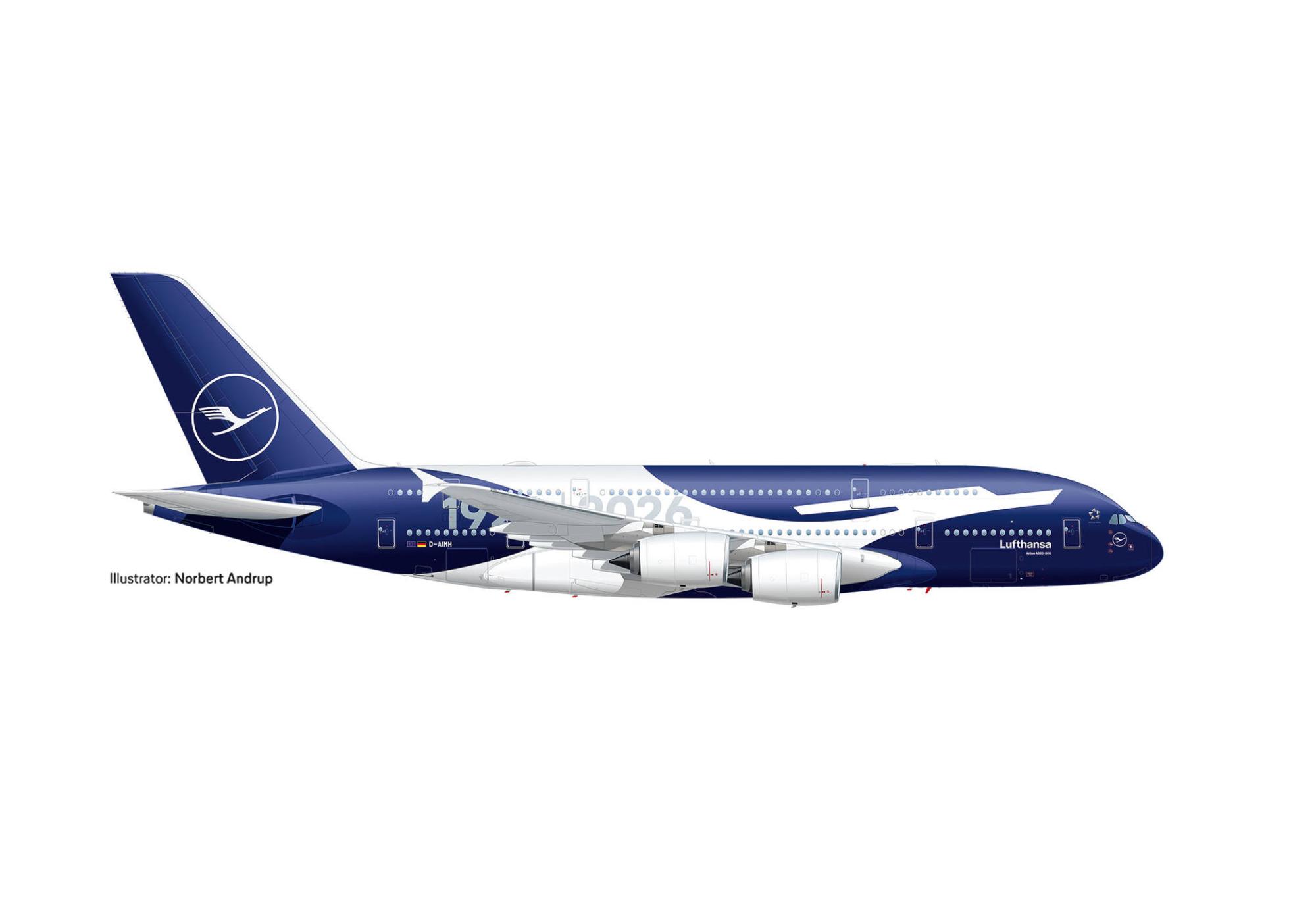 Lufthansa Airbus A380 100 Jahre 1:250 Herpa Snap-Fit Flugzeugmodell