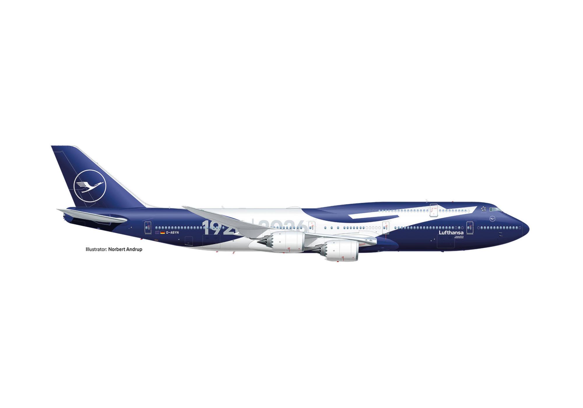 Lufthansa Boeing 747-8 100 Jahre 1:500 Herpa Wings Flugzeugmodell