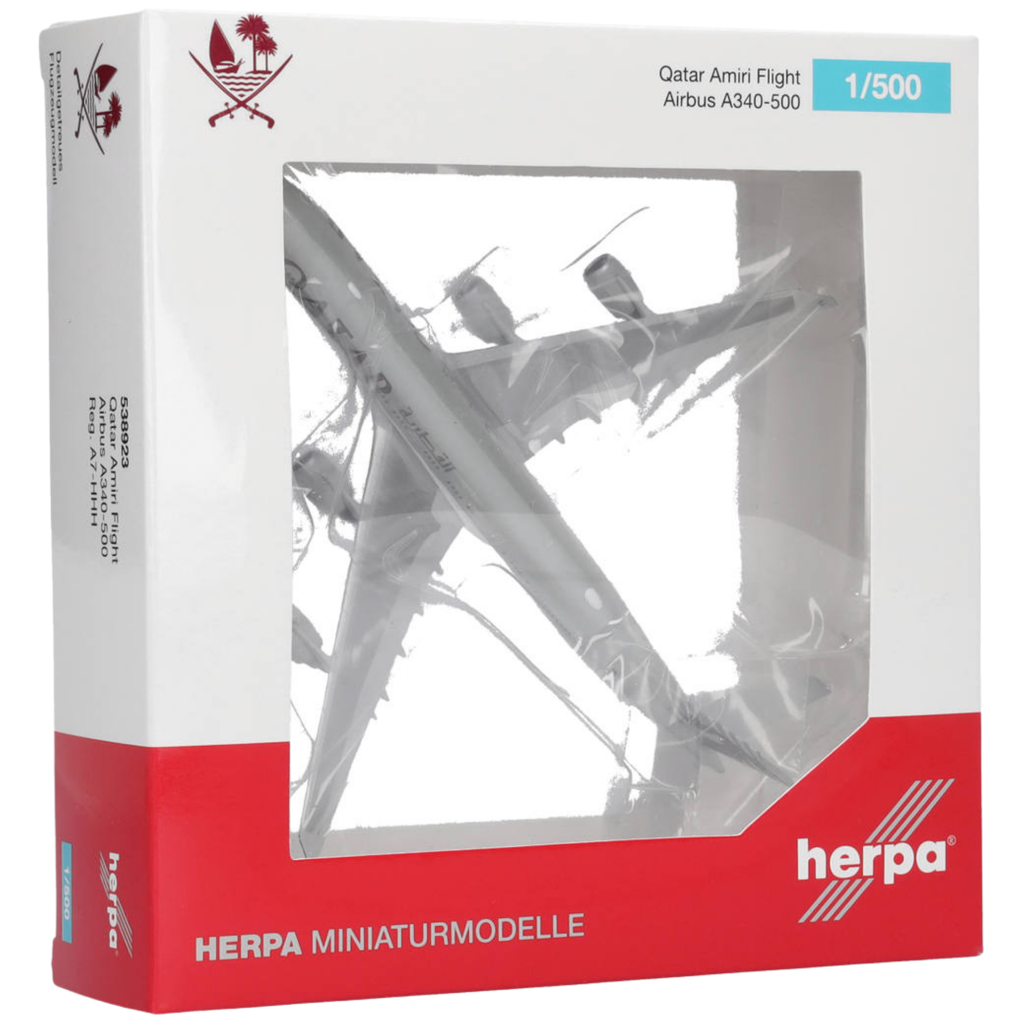 Qatar Amiri Flight Airbus A340-500 1:500 Herpa Wings Flugzeugmodell